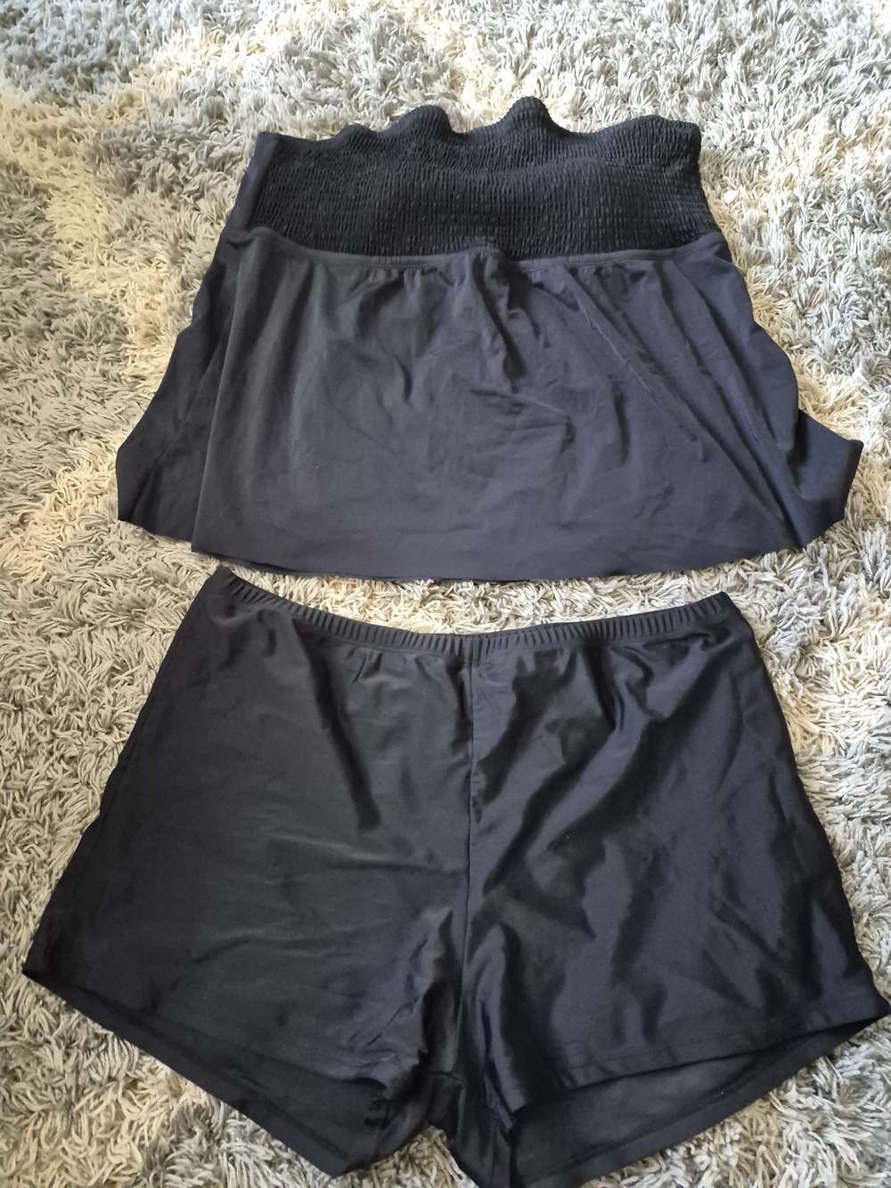 Women's Black High-Waist Swim Shorts
